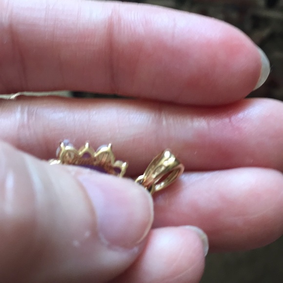 14k jade an Amethyst pendant - Picture 4 of 11
